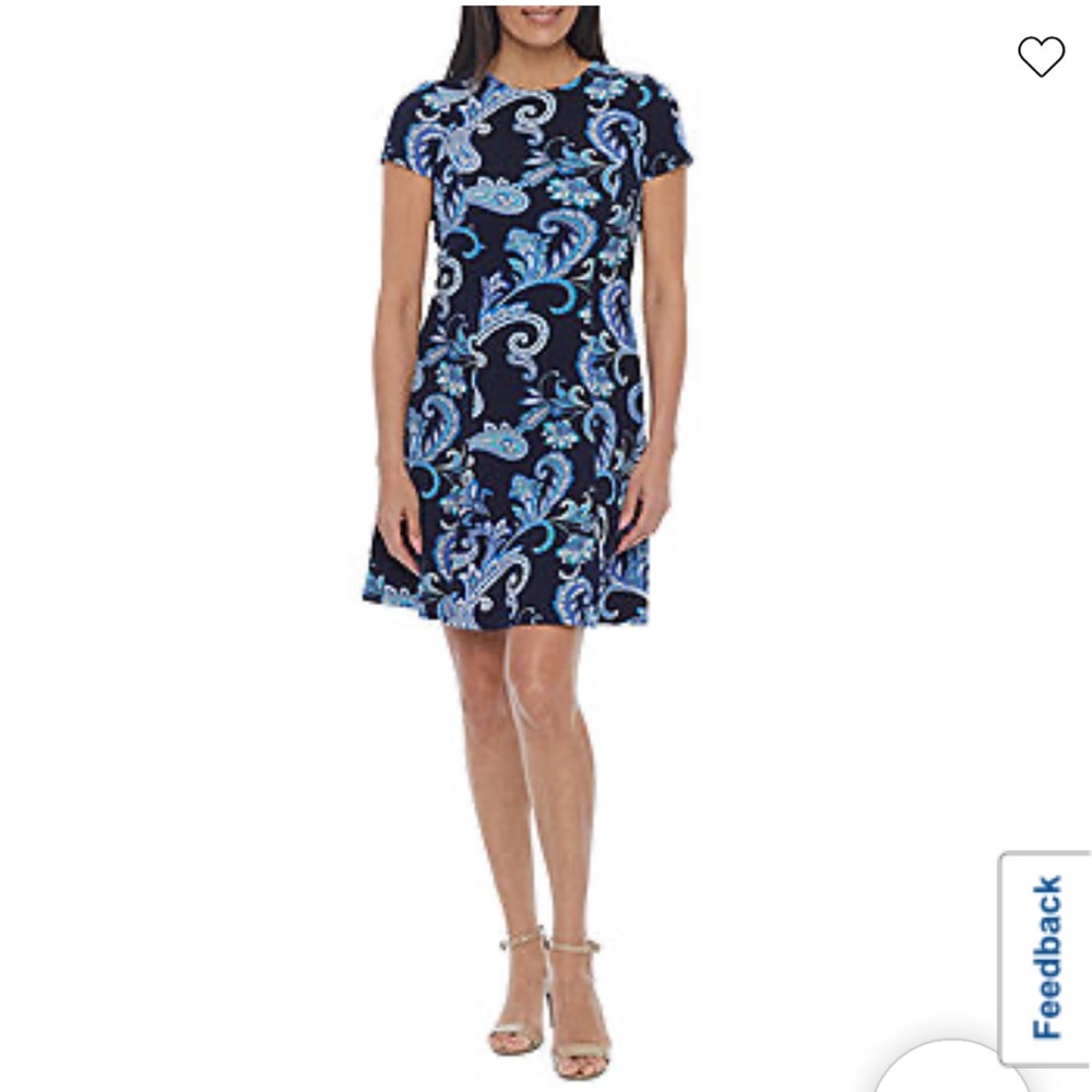 ✨NWT Jessica Howard Blue Textured Paisley Print Dress
